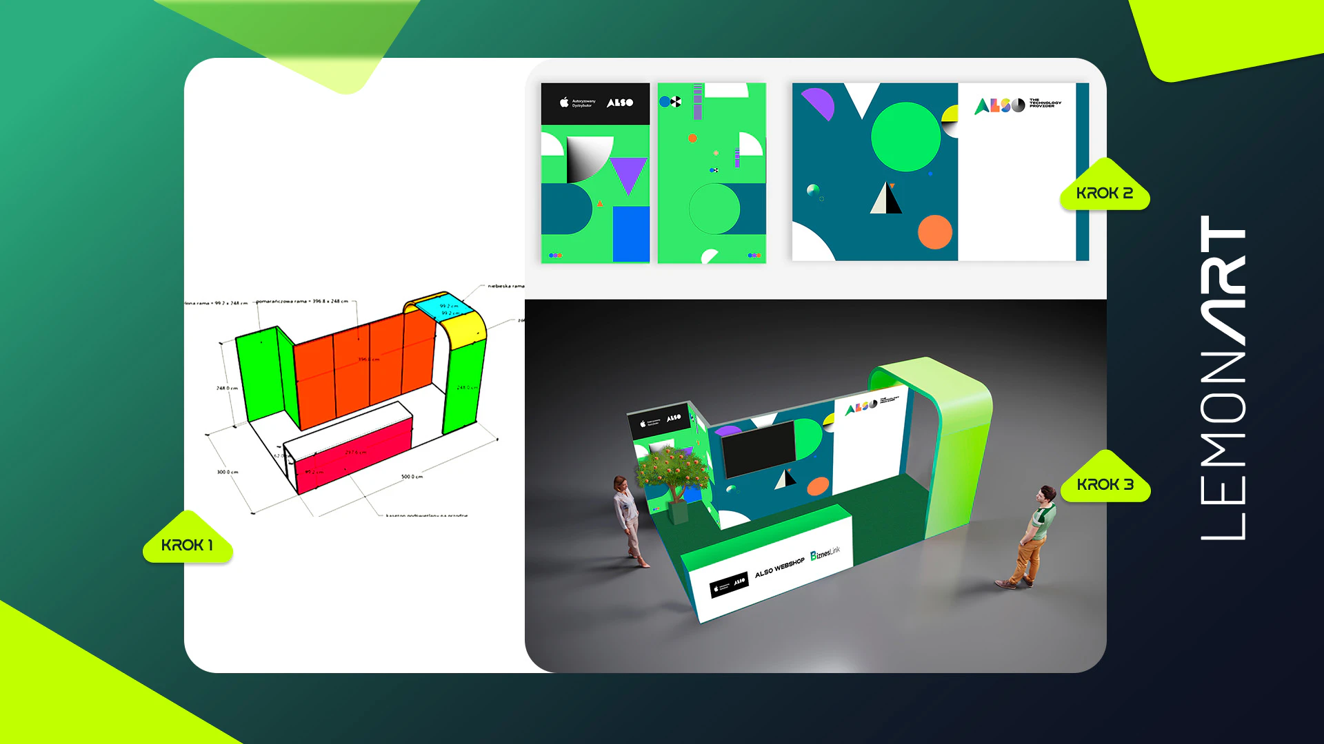 Wizualizacji różnych konstrukcji do stanowisk targowych